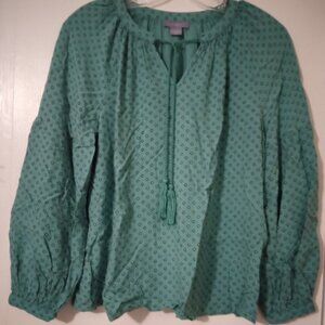 Laura Scott women's blouse sizeS/C lng sleeves rayon boho grunge work wear